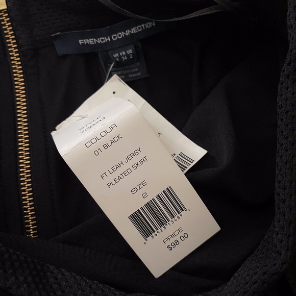 French Connection Midi Pleated Jersey Skirt - Picture 3 of 5